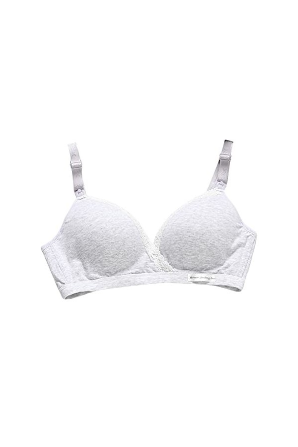 Zannycn Soutien-gorge dallaitement pour femme - Soutien-gorge dallaitement sans coutures, gris, L