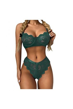 Ensemble Soutien Gorge et String Femme Sexy sous-Vetements 2 Pièce Vêtements De Nuit Erotique Lingerie Sexy Ensemble Dentelle