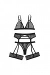 2023 New y27k Style Lingerie sans Fil G-String avec Jarretière Dress Up Dress Up Ladies Lingerie Paillette Black, M 