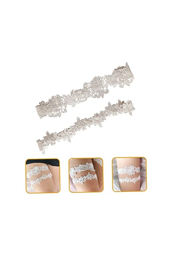 GALPADA 2 Pièces Dentelle Jambe Anneau De Bal Jarretière Dentelle Jarretière Jarretière pour Les Femmes Mariée Dentelle Jarre