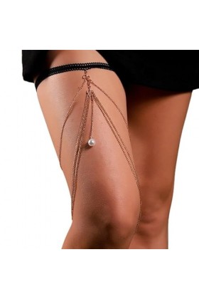 Boho Style Multi Layer Cuisse ChaîNe Jambe Corps ChaîNe Harnais Gothique Jambe JarretièRe Mode Plage Rave Partie Corps Fourni