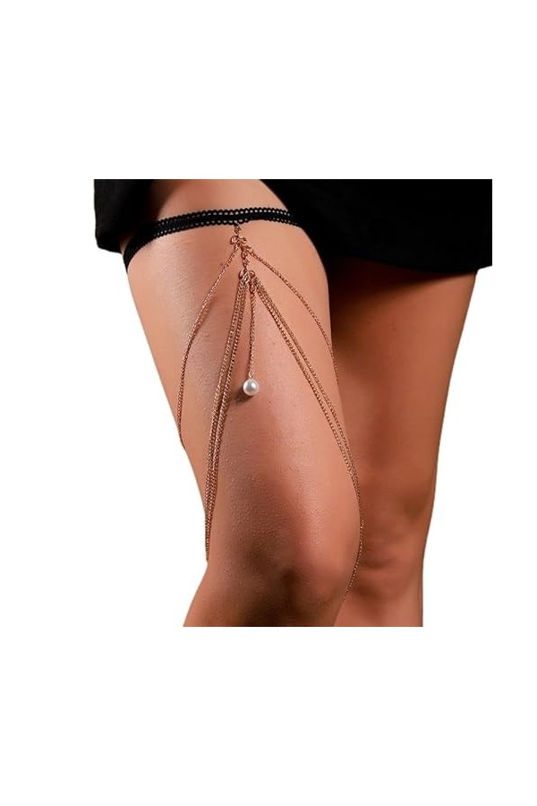 Boho Style Multi Layer Cuisse ChaîNe Jambe Corps ChaîNe Harnais Gothique Jambe JarretièRe Mode Plage Rave Partie Corps Fourni
