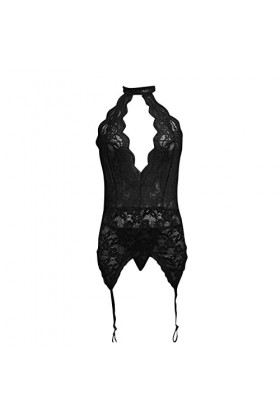 Générique iYmitz Vêtements de Nuit Femmes Lingerie Costume Dentelle Teddy Halter V Chemise Cou Corset Bustier Sexy Sein