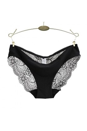 Culotte en dentelle pour femme - Culotte en coton sans couture - Culotte creuse - Sous-vêtements vintage en satin - Lingerie 