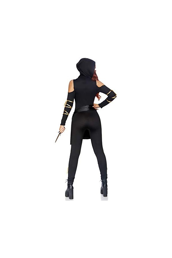 Leg Avenue- Stealth Ninja Adult Sized Costumes, 85629 05403, Or Noir, L EUR 44-46 