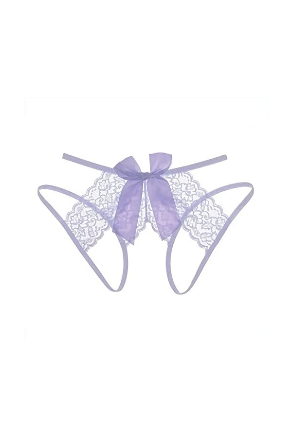 HELLORSOON String Ficelle Femme,Sexy Transparent Ficelles Charmantes en Soie String en Dentelle Culotte Dentelle