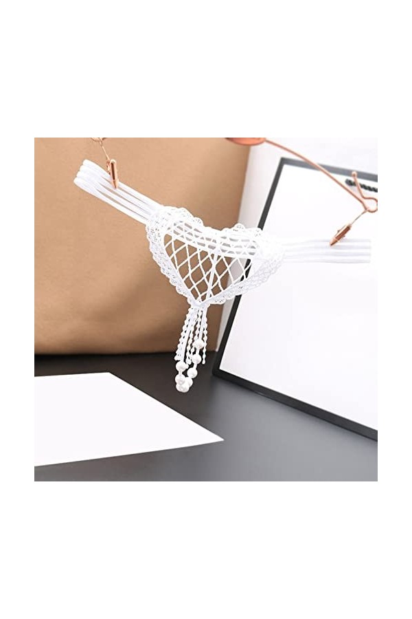HELLORSOON String Ficelle Femme,Sexy Transparent Ouvertures érotiques Échancré Culotte en Dentelle Slip pour Femme