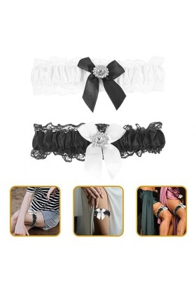 SHERCHPRY 2 Pièces Porte-Jarretelles Cuisse Ceinture Florale en Dentelle De Mariée Jarretelles De Mariage Jarretière en Dente