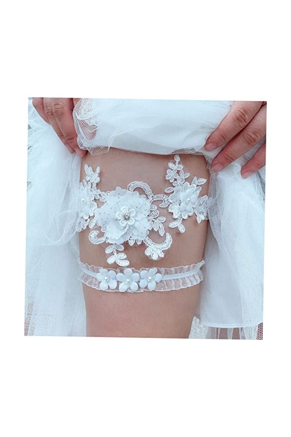 ERINGOGO 2 Pièces Jarretières De Mariage Jarretière en Dentelle Jarretelles pour Mariée Jarretière en Dentelle Jarretière Jar