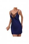 PANPANY Satin Up Sexy Dentelle Robe De Soie Vêtements De Nuit Vêtements De Nuit Pyjama Femmes Lingerie Latex Lingerie Blue, 