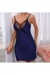 PANPANY Satin Up Sexy Dentelle Robe De Soie Vêtements De Nuit Vêtements De Nuit Pyjama Femmes Lingerie Latex Lingerie Blue, 