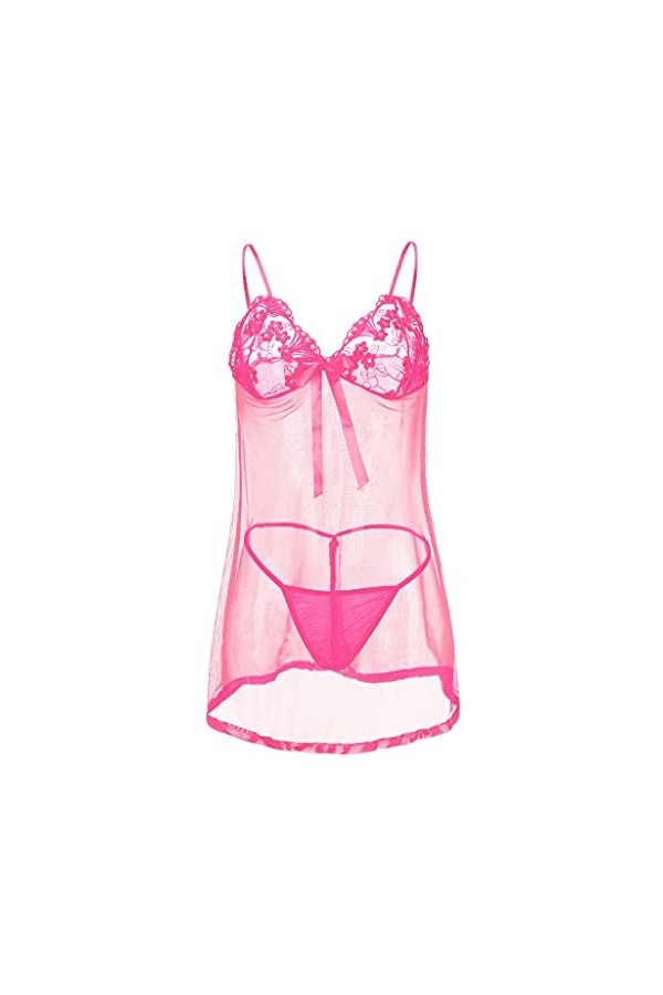 PANPANY Femmes Dentelle Sexy Lingerie caleçon Chemise de Nuit Jupe Pyjama Ensemble de sous-vêtements Menstruelle Chien Staff 