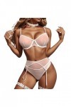 Zannycn Ensemble de lingerie sexy pour femme - Ensemble de lingerie sexy en dentelle - Soutien-gorge et culotte érotiques - E