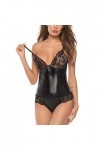 Générique Lingerie Sexy Femme Plus des sous-vêtements en Cuir Taille Lingerie Dentelle Femmes Sleepwear Sexy Sexy Siamois Lin