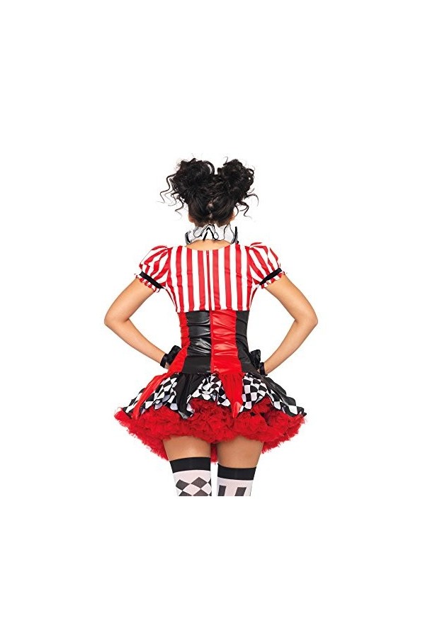 Leg Avenue Harlequin Clown Adult Sized Costumes, Noir Rouge, Taille: M EUR 40-42 pour Femmes