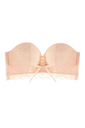 - Soutien-gorge sexy en dentelle - Soutien-gorge push-up - Grande taille - Maintien fort, beige, 100A