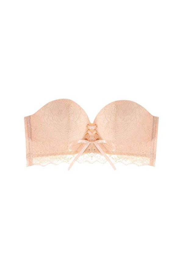 - Soutien-gorge sexy en dentelle - Soutien-gorge push-up - Grande taille - Maintien fort, beige, 100A