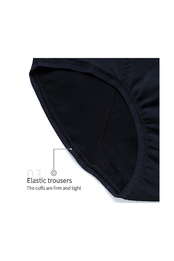 UOWEG Culotte menstruelle Taille Haute Noire pour Femme Bustier Violet BK2, S 