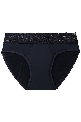 UOWEG Culotte menstruelle Taille Haute Noire pour Femme Bustier Violet BK1, S 