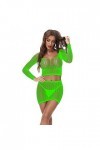 UOWEG Ensemble de sous-vêtements de Pyjamas Transparents pour Femmes en Maille avec Jupe Sexy Lingerie Originale Green, One 