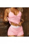 Vexiangni Lingerie pour femme potelée - Imprimé mode - Lingerie en maille - Trois pièces - Ensemble de sous-vêtements sexy - 