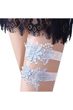 AirFusion Mariage pour mariée | Dentelle Stretchy Prom Jarretière Cuisse Jarretière Daisy,Jambe avec jarretière Florale Cousu