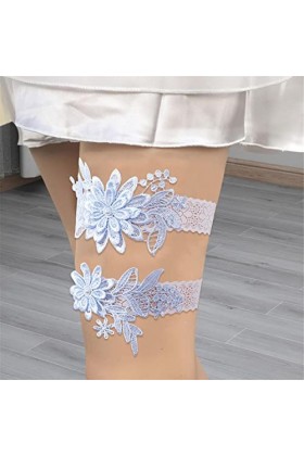 AirFusion Mariage pour mariée | Dentelle Stretchy Prom Jarretière Cuisse Jarretière Daisy,Jambe avec jarretière Florale Cousu