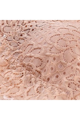 WhOpro Lingerie Lacets Confortable Coton Femmes Culotte Taille Moyenne-Fille Culotte Pyjama Lingerie, beige, taille unique