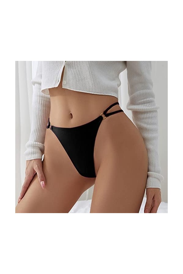 Culotte sans couture pour femme - Bonne élasticité - Sexy - Taille moyenne - Culotte - Lingerie - Transparent - Brésil - Culo