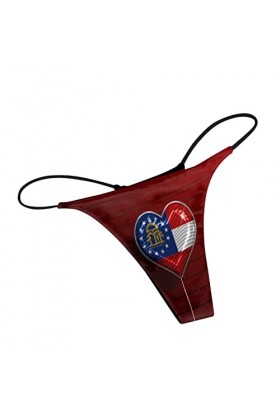 Dorjuli Culotte en dentelle sexy pour femme - Culotte taille moyenne - En coton transparent - Sous-vêtements sexy, rouge, S