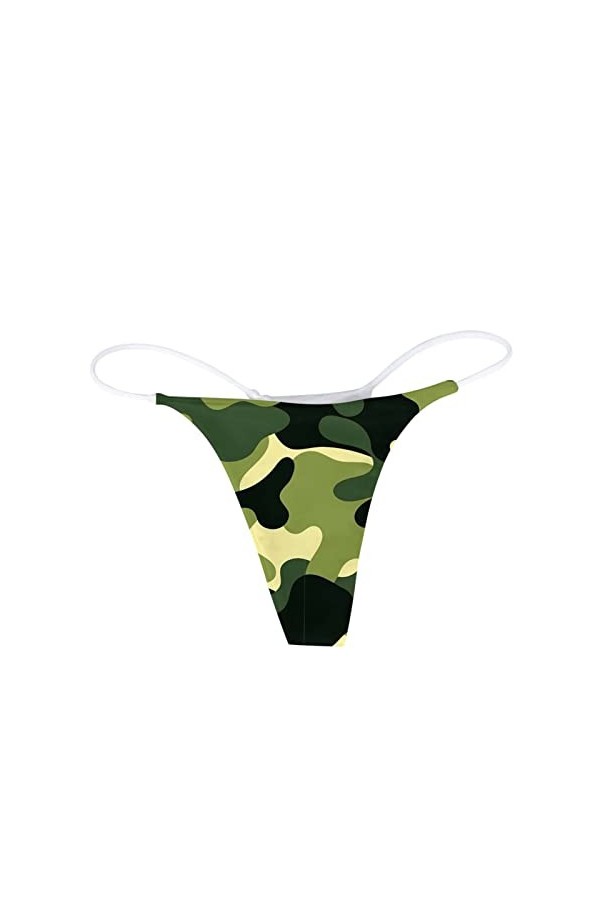 Dorjuli String en dentelle pour femme - Culotte sexy en dentelle - Taille basse - Sous-vêtements sexy, vert, X-Large