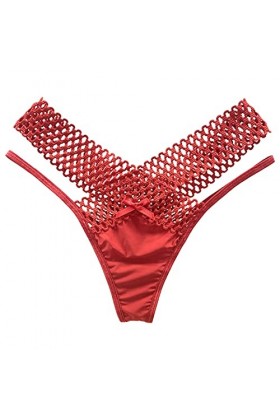 Dorjuli String String pour femme String sexy Hipster Sous-vêtements taille basse String en dentelle transparente Culotte Open