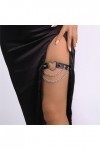 géneric COMSY Femmes Fille Sexy en Cuir Coeur Jarretières Punk Rock Rivet Stud Jambe Anneau Jarretelle Réglable Bijoux De Cor
