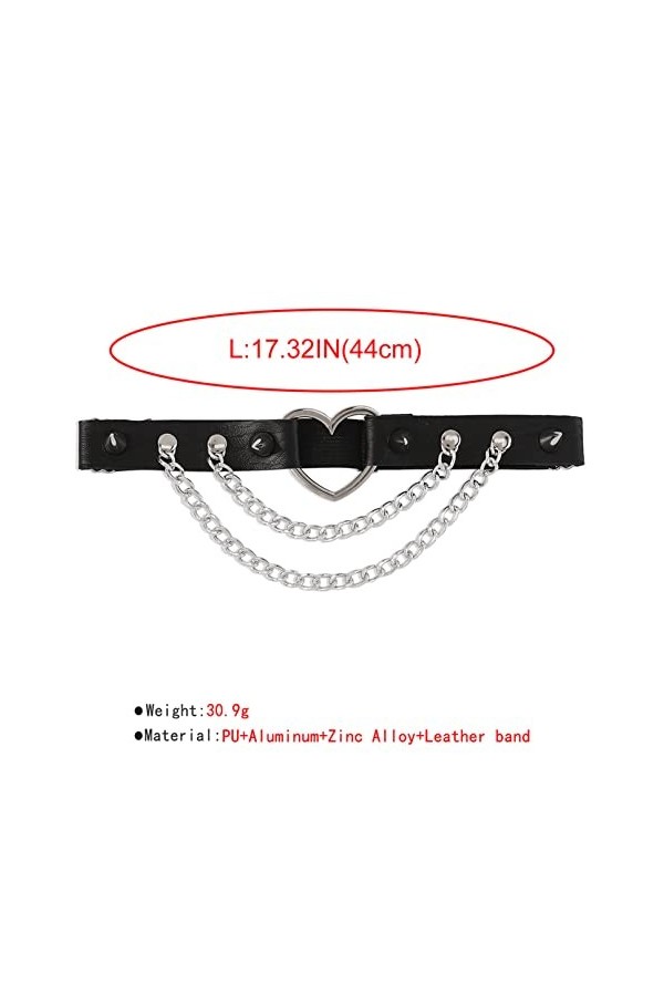géneric COMSY Femmes Fille Sexy en Cuir Coeur Jarretières Punk Rock Rivet Stud Jambe Anneau Jarretelle Réglable Bijoux De Cor