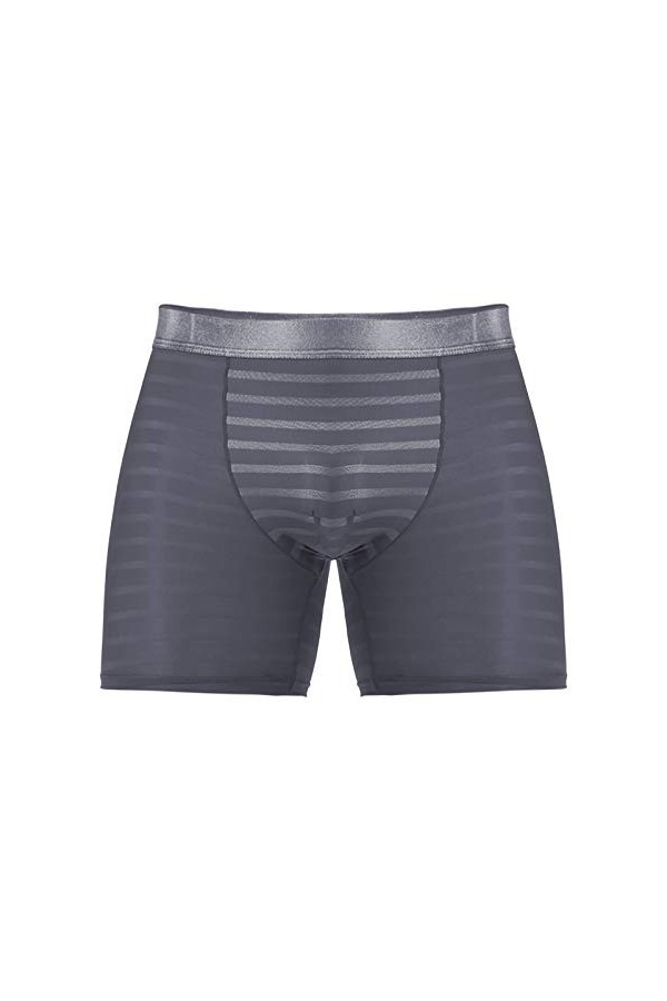 Sous-vêtement long et sexy respirant pour homme, gris, XXXL