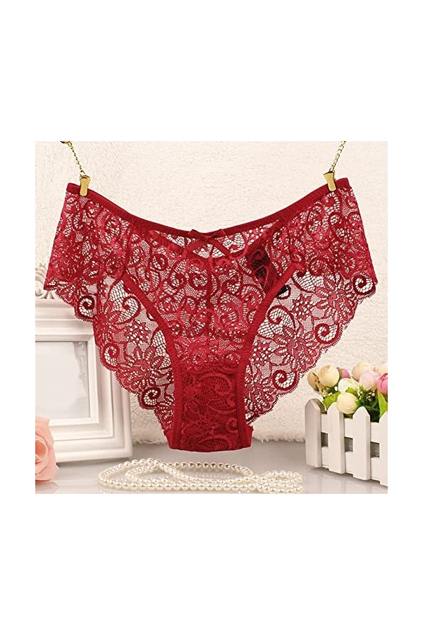 HELLORSOON Culotte Dentelle Femme,Sexy Féminin Ouvertures érotiques Romantique Culotte en Dentelle Slip pour Femme