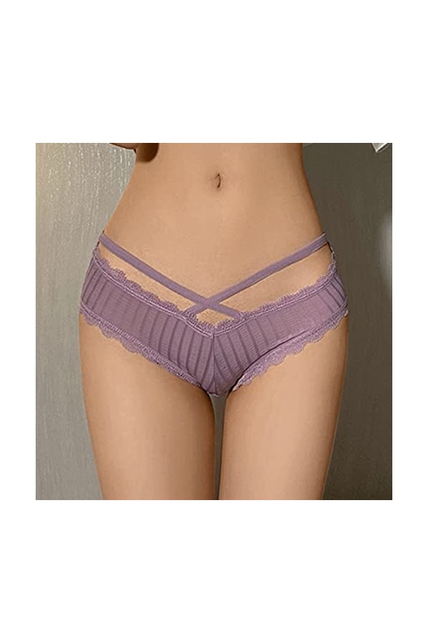 HELLORSOON String Ficelle Femme,Sexy Érotique Transparence Subtile sans Couture Body Lingerie Culotte Dentelle