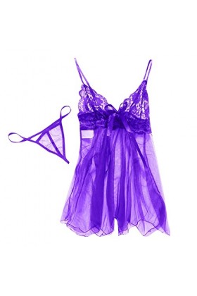 Zannycn Ensemble de lingerie sexy pour femme - Licol - Lingerie érotique - Tenue sexuelle - Tenue de strip-teaseuse - Lingeri