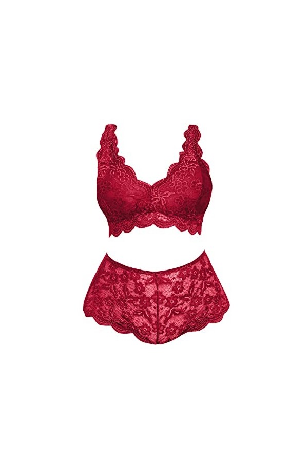 MODSGUE Ensemble de lingerie sexy sexy - Débardeurs séduisants - Sous-vêtements tendance - Soutien-gorge et culottes en dente
