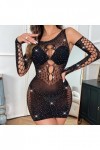 Lingerie Sexy Femme Grande Taille Brassière Robe en Maille à Manches Longues pour Femmes, Couleur Unie, Sexy, Chaud, sous-vêt