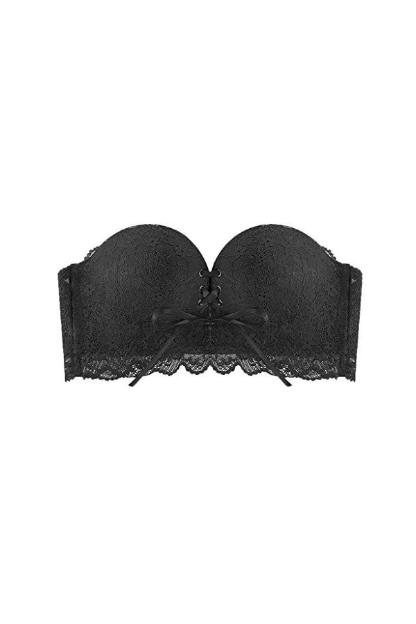 - Soutien-gorge sexy en dentelle - Soutien-gorge push-up - Grande taille - Maintien fort, Noir , 95B