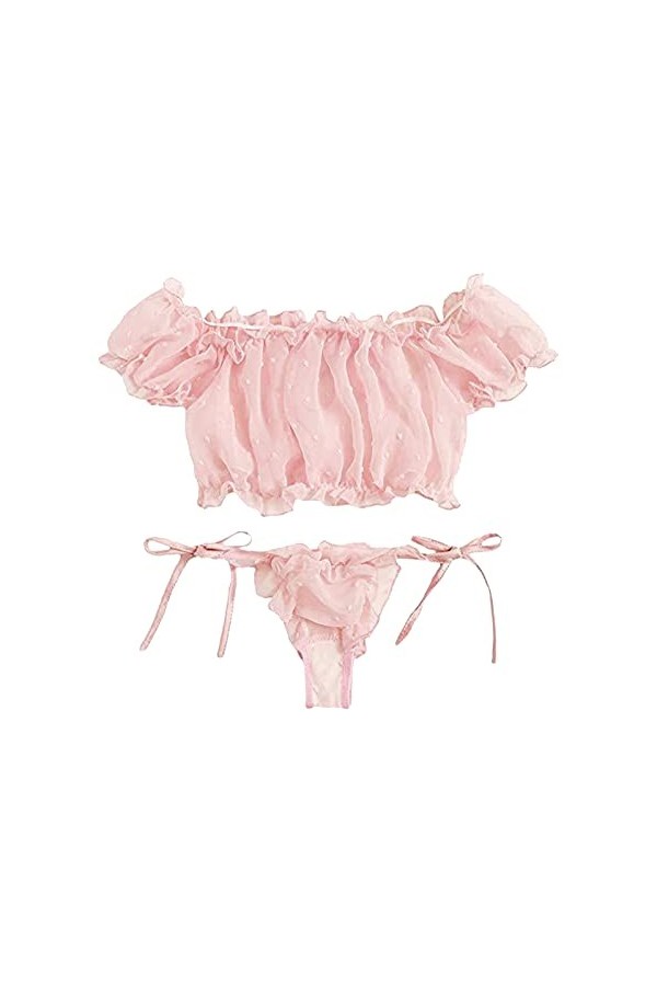 Godom Tenue Sexy Femme Coquine Hot,Menstruelle Adolescente Bain Couleur Unie Sexy Split Sexy Femmes Sexy Bikini Ensemble sous