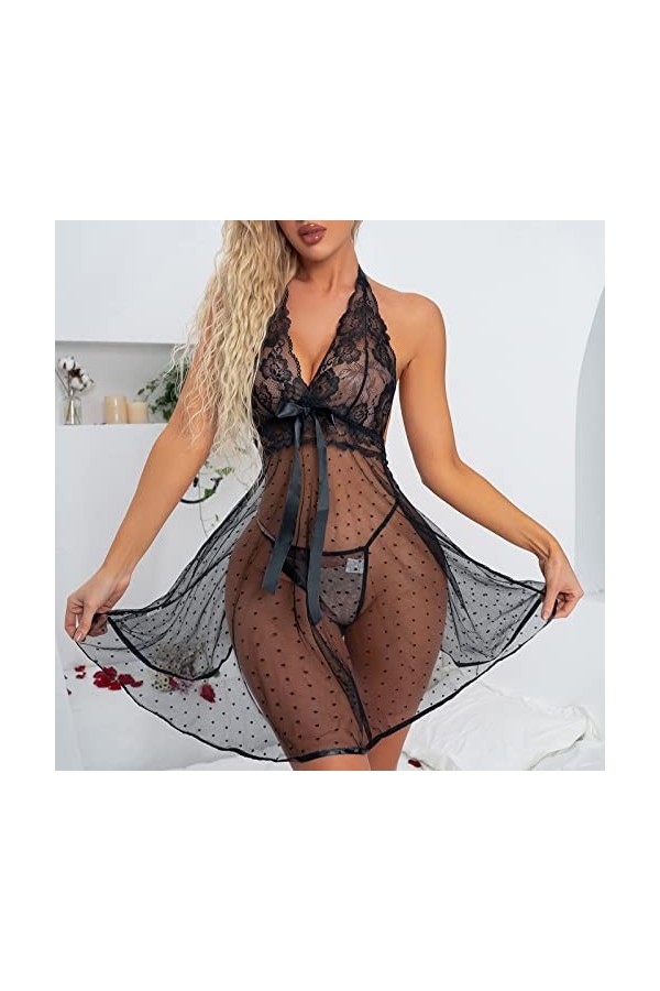 Dessous Damen Sexy Unterwäsche Schwarz Sexy Set Reizwäsche Body Suit Sexy Set Lingerie Panty Dessous Sets Frauen v-Ausschnitt