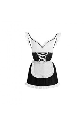 liaddkv Femme Sexy Col en V Costume de Jeu de Rôle Séduisante Lingerie Nuisette Sexy Body Femme Noir, Taille unique 