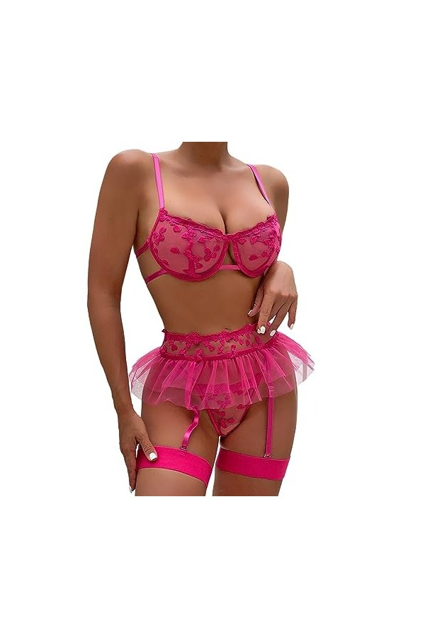 liaddkv Lenceria Extreme Sexy Lingerie Sexy Sexs de Luxe Noir Couleur Femmes Sexy Jarretière Lingerie Sex Soutien-gorge et Cu