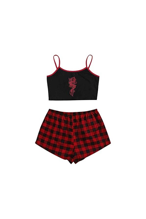 liaddkv Nuisette tendance sexy - 2 pièces, rouge, XL