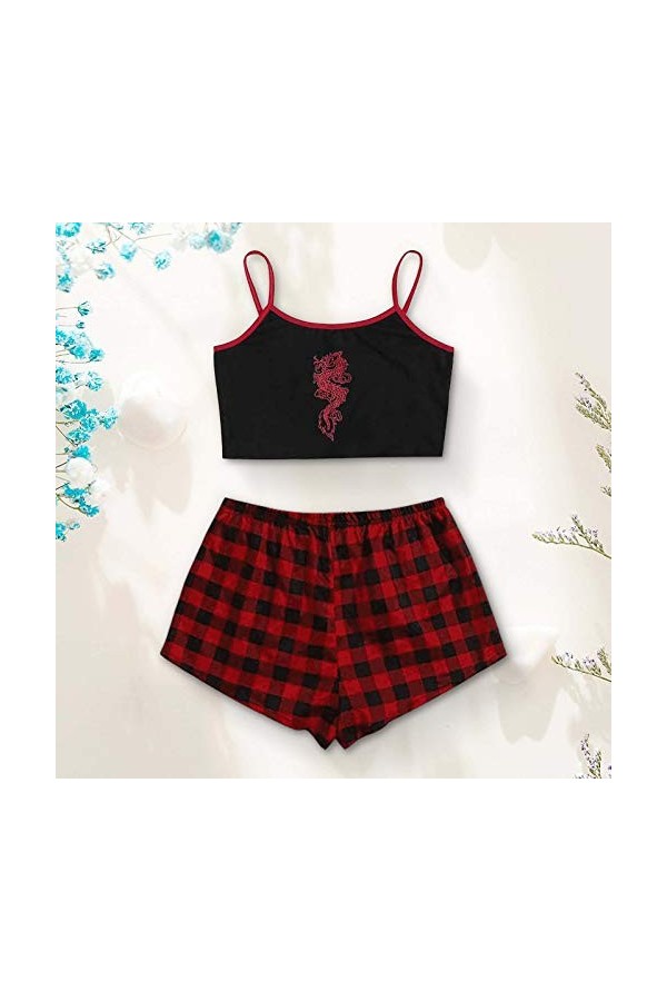 liaddkv Nuisette tendance sexy - 2 pièces, rouge, XL