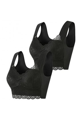 Bralette sexy pour femme - Soutien-gorge sexy en dentelle - Grande taille - Soutien-gorge pour femme, Noir , M