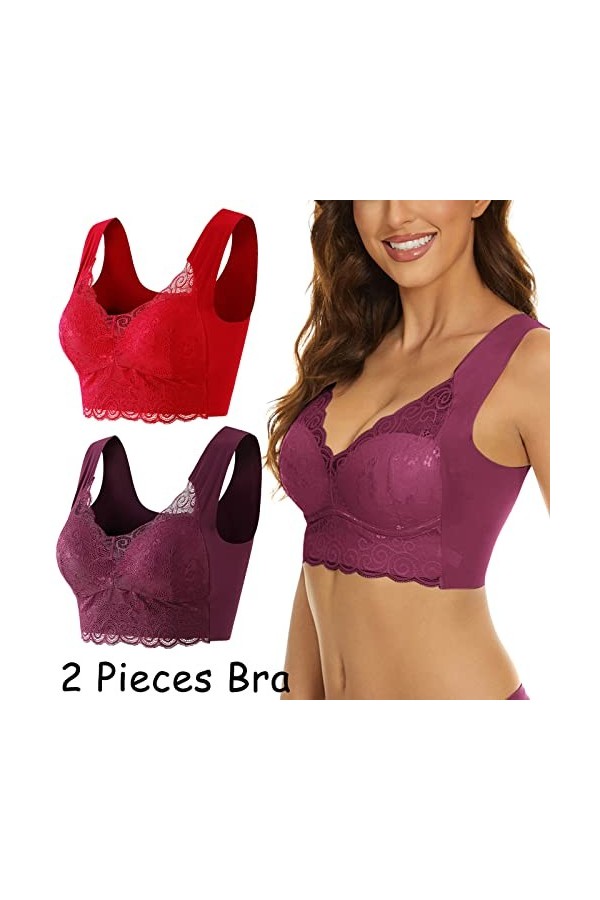 Bralette Soutien-gorge push-up en dentelle pour femme Grande taille Soutien-gorge sexy Soutien-gorge push-up Soutien-gorge à 