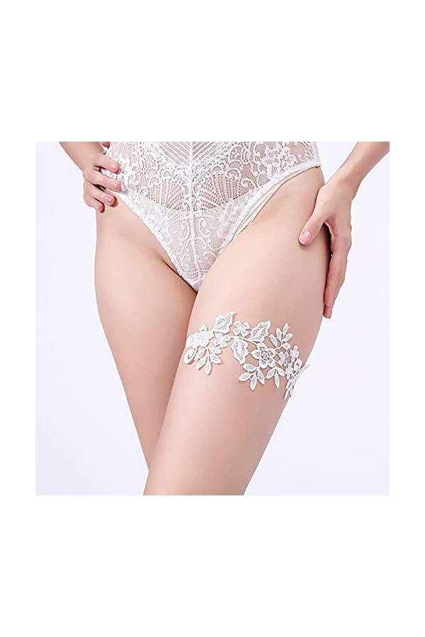 Sttiafay dentelle mariage porte-jarretelles pour mariée femmes Sexy dentelle florale extensible jarretelles jambe anneau ense